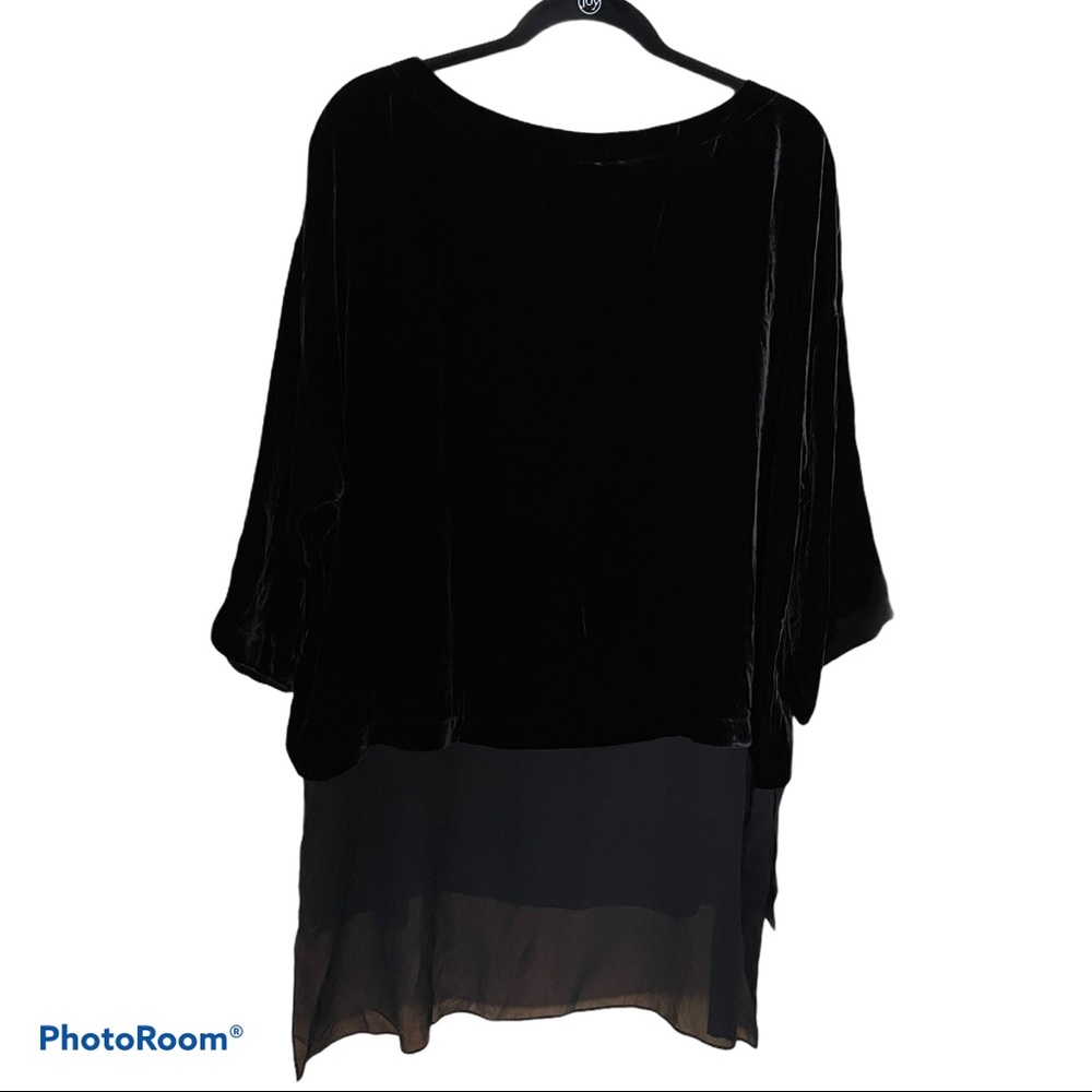 🔴 SOLD Eileen Fisher Black Velvet Silk Tunic | L - Picture 6 of 11